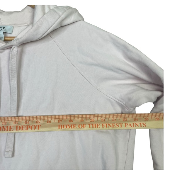 COS Sweatshirt Hoodie Women Large Long Sleeve Raglan Drawstring Side Slit Pink - Picture 9 of 11